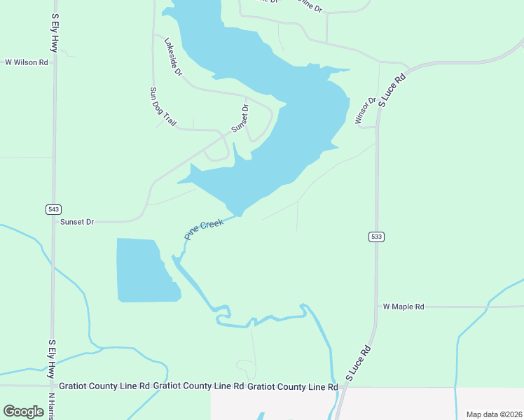 map of restaurants, bars, coffee shops, grocery stores, and more near 4294 Rainbow Lake Road in Perrinton