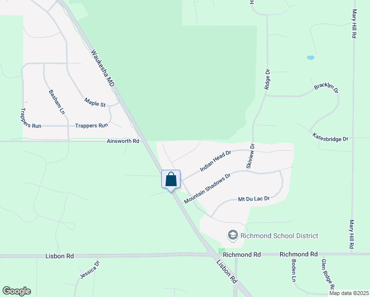 map of restaurants, bars, coffee shops, grocery stores, and more near N59W26682 High Point Drive in Sussex