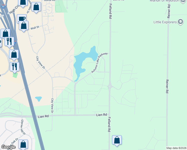 map of restaurants, bars, coffee shops, grocery stores, and more near 5811 Sanctuary Drive in Madison