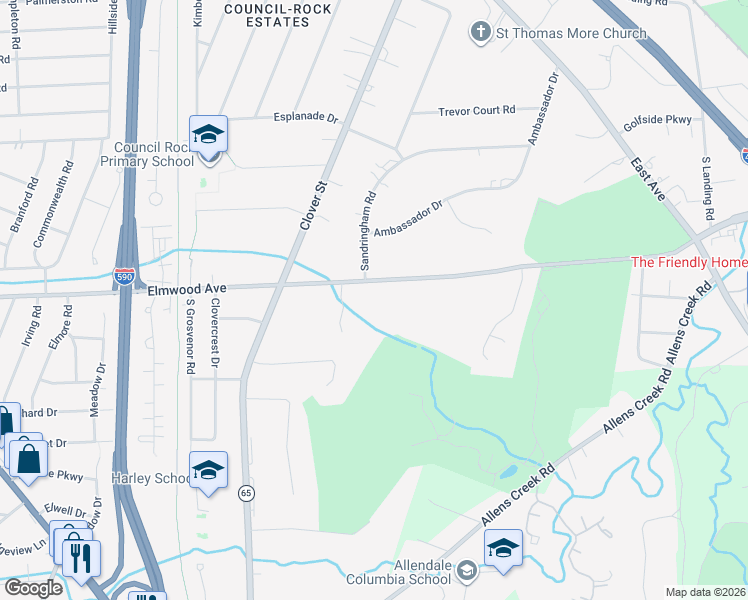 map of restaurants, bars, coffee shops, grocery stores, and more near 3455 County Road 87 in Brighton