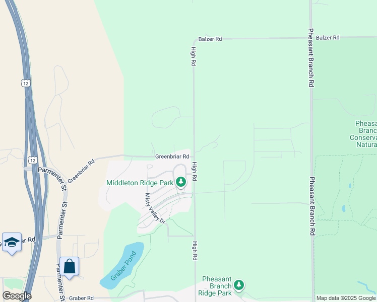 map of restaurants, bars, coffee shops, grocery stores, and more near 6606 Greenbriar Road in Middleton