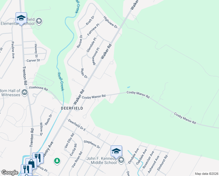 map of restaurants, bars, coffee shops, grocery stores, and more near 10405 Cosby Manor Rd in Deerfield