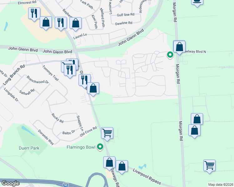map of restaurants, bars, coffee shops, grocery stores, and more near 11 Grampian Road in Liverpool
