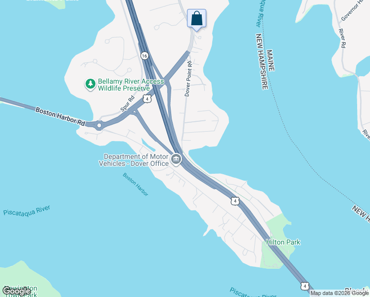 map of restaurants, bars, coffee shops, grocery stores, and more near 350 Dover Point Road in Dover