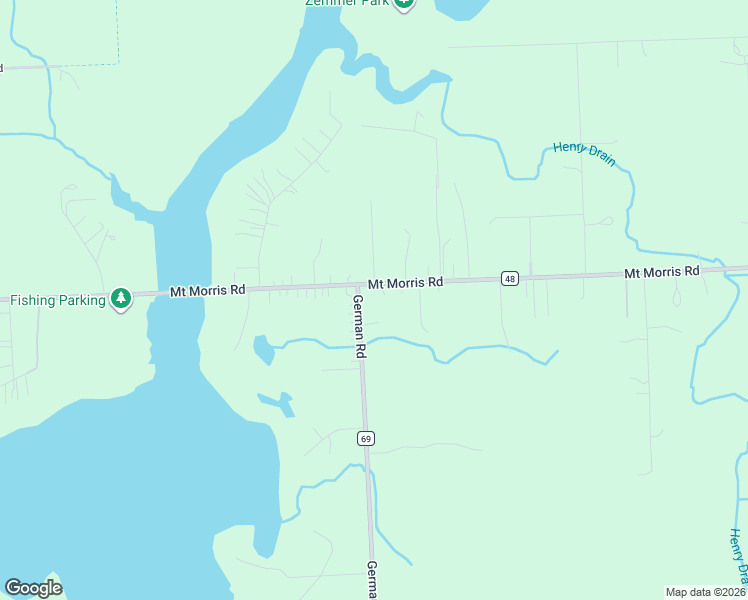 map of restaurants, bars, coffee shops, grocery stores, and more near 3471 German Road in Columbiaville