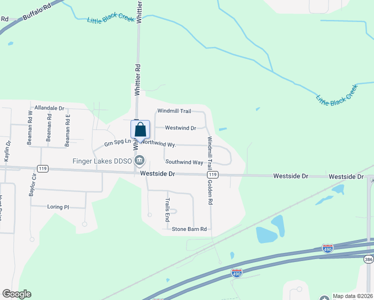 map of restaurants, bars, coffee shops, grocery stores, and more near 24 Southwind Way in Rochester