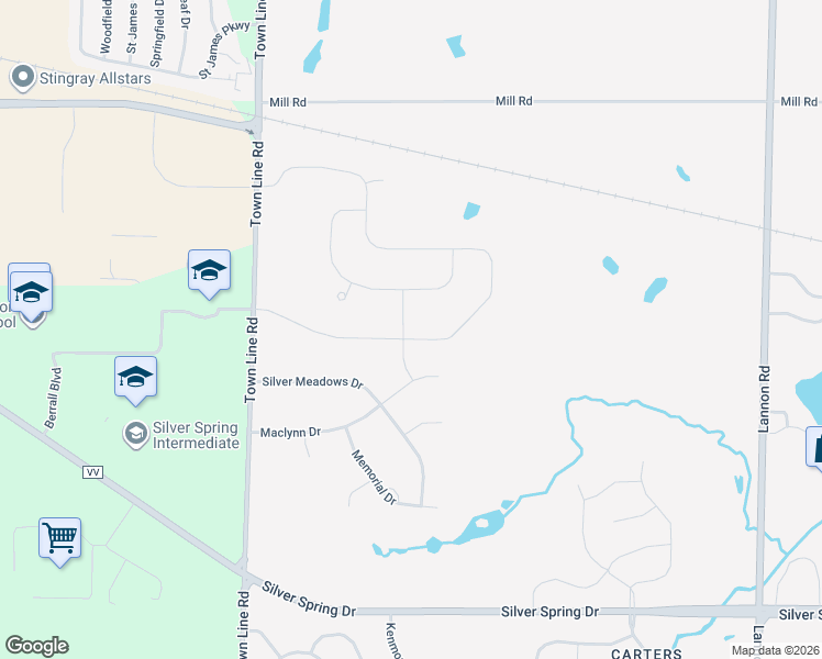 map of restaurants, bars, coffee shops, grocery stores, and more near N60W21555 Legacy Trail in Menomonee Falls