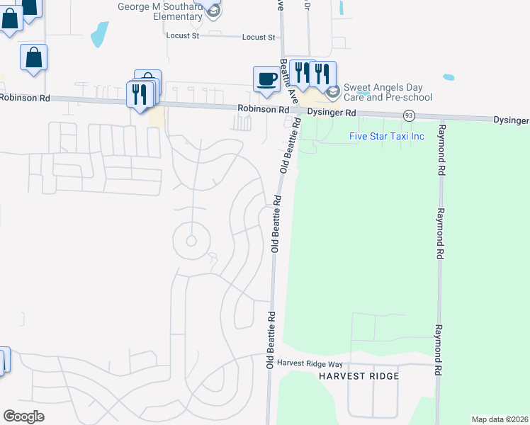 map of restaurants, bars, coffee shops, grocery stores, and more near 309 Applewood Drive in Lockport