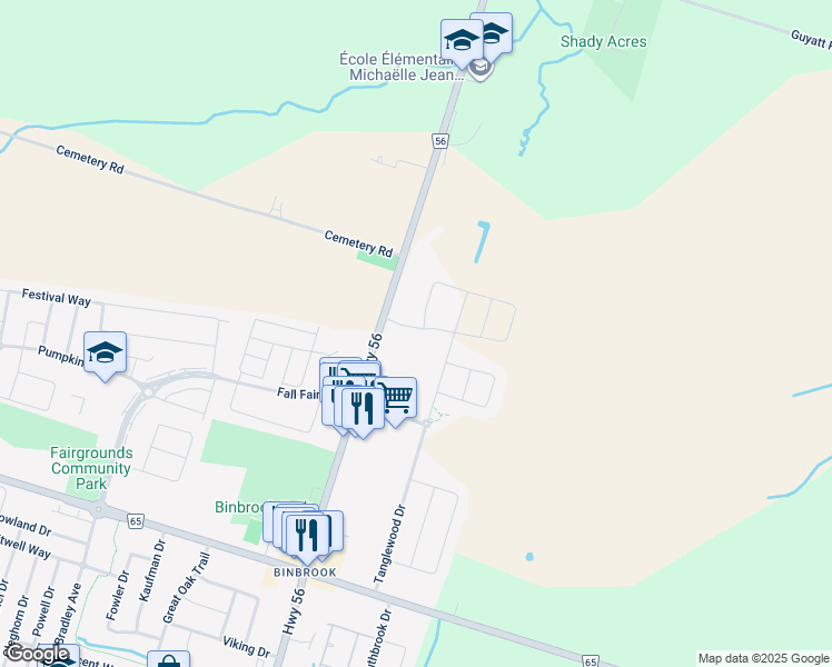 map of restaurants, bars, coffee shops, grocery stores, and more near 28 Zoe Lane in Hamilton