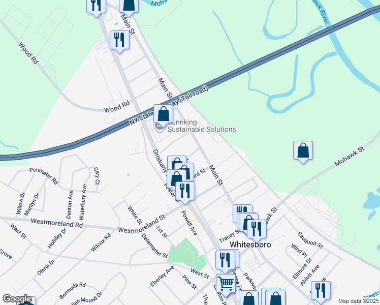 map of restaurants, bars, coffee shops, grocery stores, and more near 4 Flagg Street in Whitesboro
