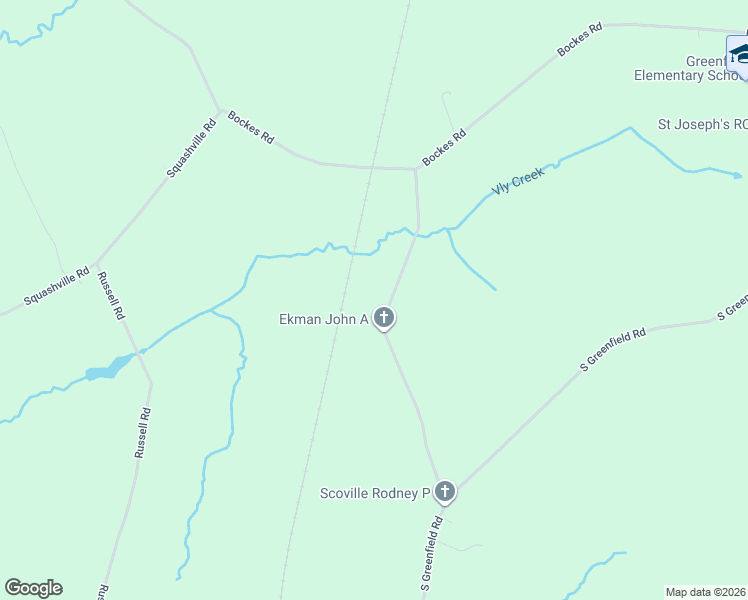 map of restaurants, bars, coffee shops, grocery stores, and more near 58 Bump Hill Road in Greenfield Center