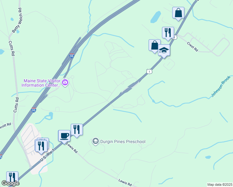 map of restaurants, bars, coffee shops, grocery stores, and more near 4 Idlewood Lane in Kittery