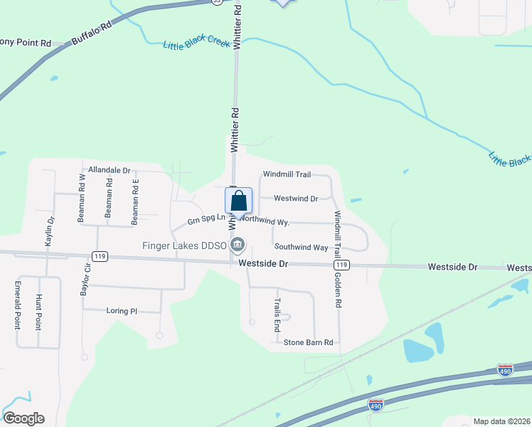 map of restaurants, bars, coffee shops, grocery stores, and more near 41 Westwind Drive in Rochester