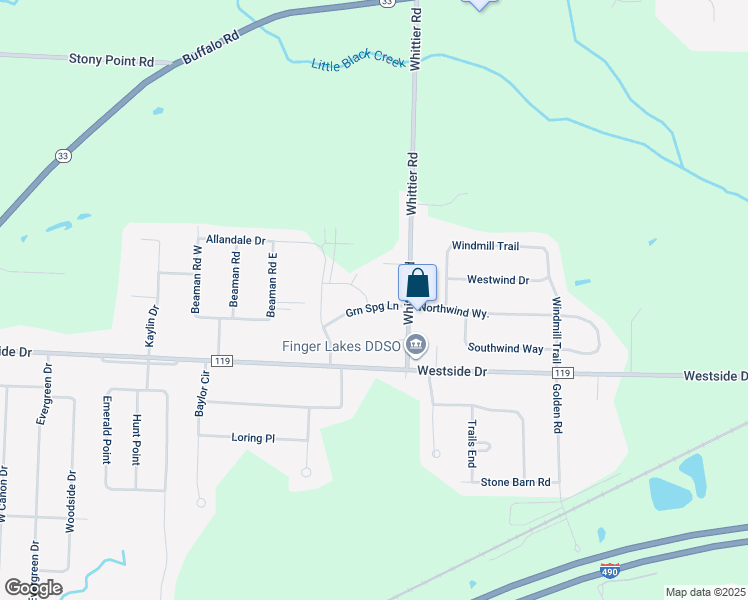map of restaurants, bars, coffee shops, grocery stores, and more near 10 Green Spring Ln in Rochester
