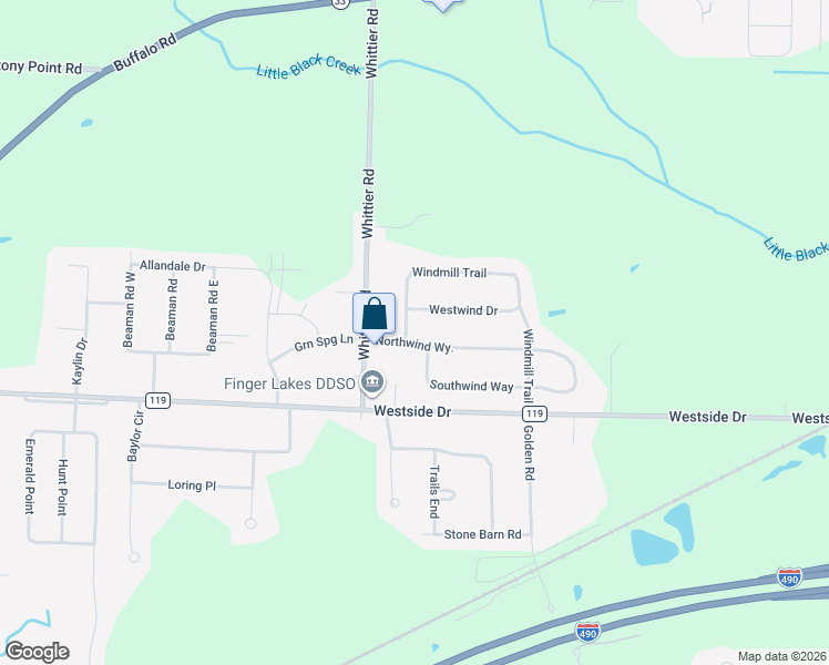 map of restaurants, bars, coffee shops, grocery stores, and more near 41 Westwind Drive in Rochester