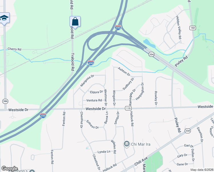 map of restaurants, bars, coffee shops, grocery stores, and more near 10 Emeralda Road in Rochester