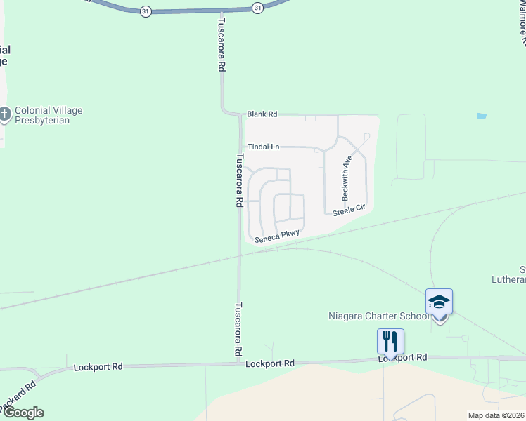 map of restaurants, bars, coffee shops, grocery stores, and more near 4242 Mohawk Parkway in Niagara Falls