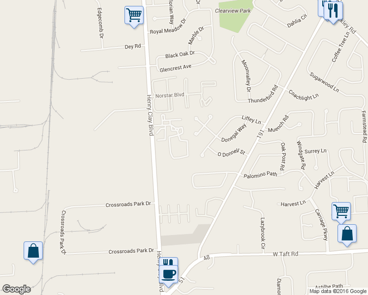 map of restaurants, bars, coffee shops, grocery stores, and more near 4750 Woodard Way in Onondaga County