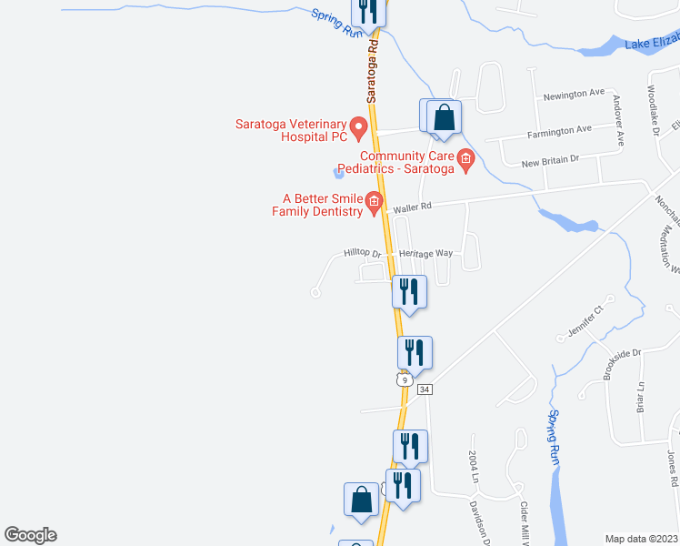 map of restaurants, bars, coffee shops, grocery stores, and more near 675 Saratoga Road in Gansevoort