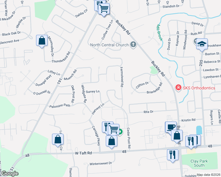 map of restaurants, bars, coffee shops, grocery stores, and more near 7363 Cedar Post Road in Liverpool