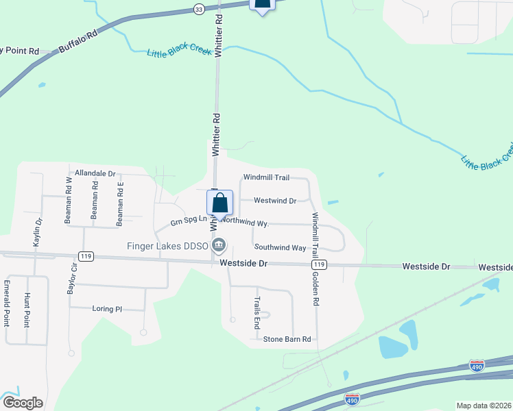 map of restaurants, bars, coffee shops, grocery stores, and more near 41 Westwind Drive in Rochester