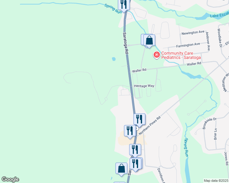 map of restaurants, bars, coffee shops, grocery stores, and more near Renaissance Lane in Saratoga County