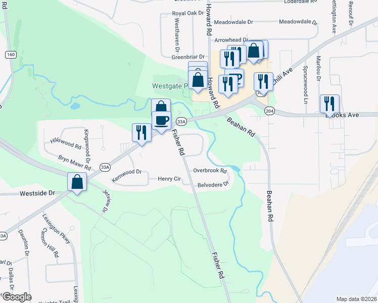 map of restaurants, bars, coffee shops, grocery stores, and more near 9 Mareeta Road in Rochester