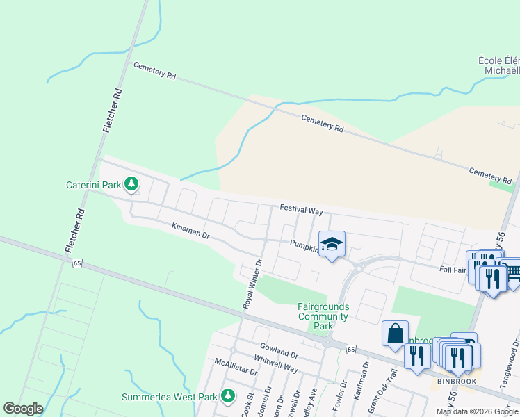 map of restaurants, bars, coffee shops, grocery stores, and more near 247 Festival Way in Hamilton