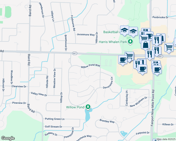 map of restaurants, bars, coffee shops, grocery stores, and more near 40 Willow Pond Way in Monroe