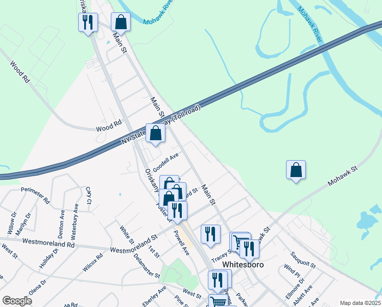 map of restaurants, bars, coffee shops, grocery stores, and more near 5 Redfield Avenue in Whitesboro