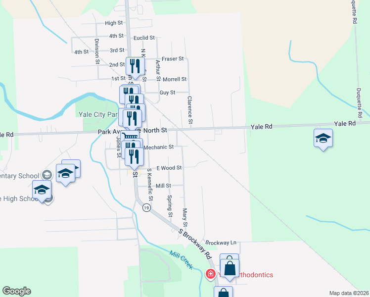map of restaurants, bars, coffee shops, grocery stores, and more near 4 Mary Street in Yale