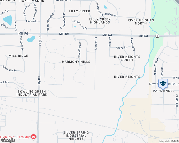 map of restaurants, bars, coffee shops, grocery stores, and more near W132N6159 Marach Road in Menomonee Falls