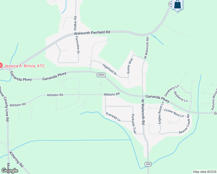 map of restaurants, bars, coffee shops, grocery stores, and more near 392 Mildahn Road in Macedon