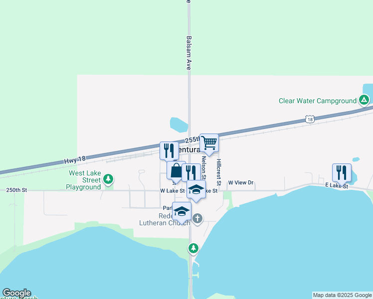 map of restaurants, bars, coffee shops, grocery stores, and more near in Ventura