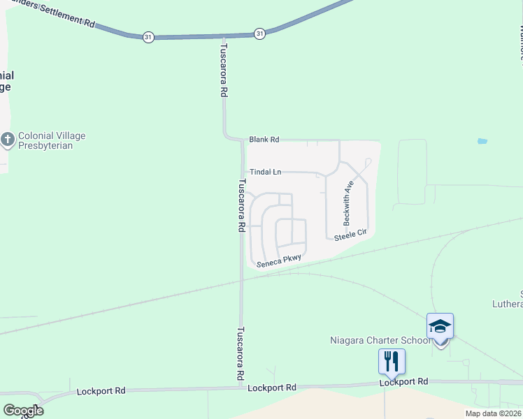 map of restaurants, bars, coffee shops, grocery stores, and more near 4231 Mohawk Parkway in Niagara Falls