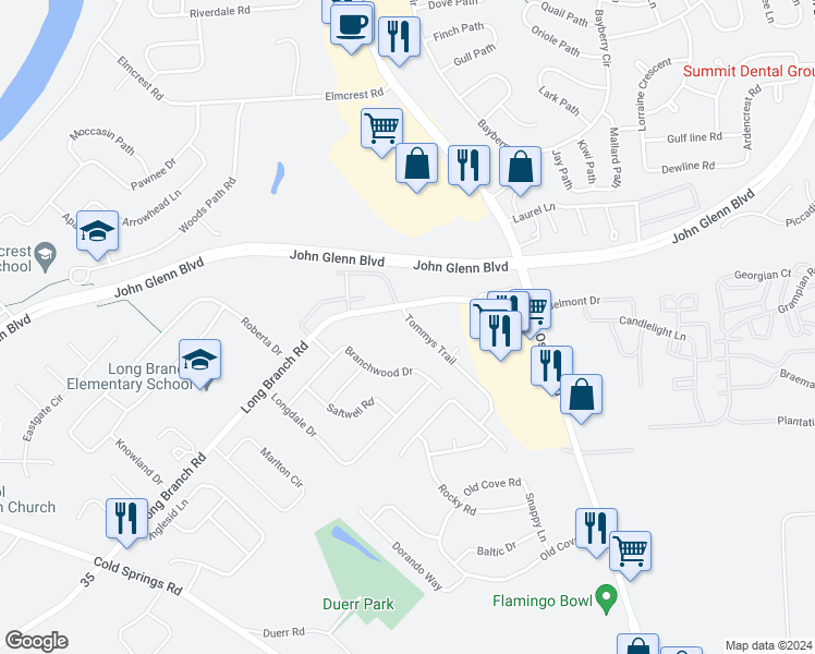 map of restaurants, bars, coffee shops, grocery stores, and more near 4138 Tommys Trail in Liverpool