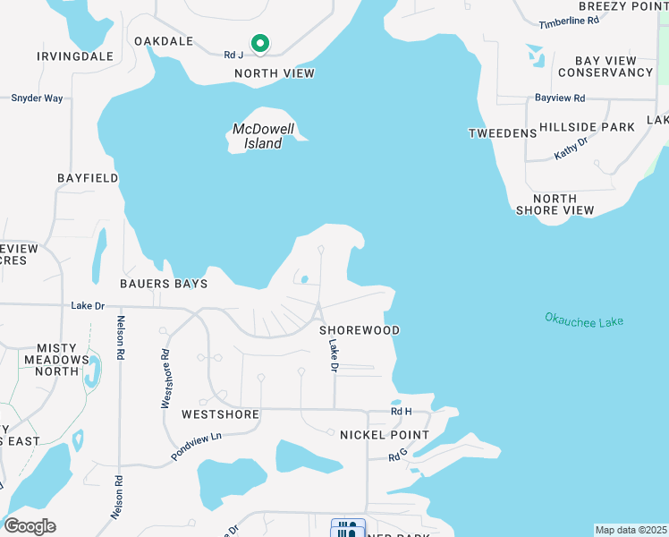map of restaurants, bars, coffee shops, grocery stores, and more near W347N6106 Road I in Oconomowoc