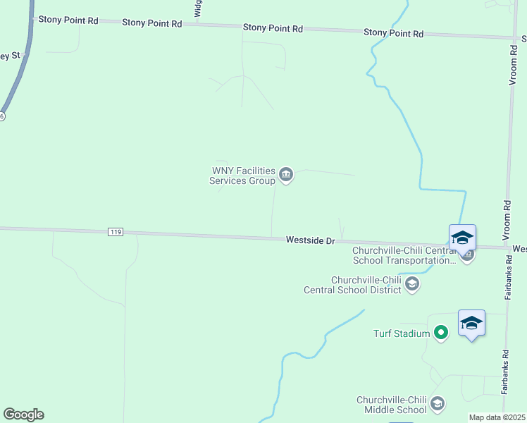 map of restaurants, bars, coffee shops, grocery stores, and more near 1 Knollwood Drive in Churchville