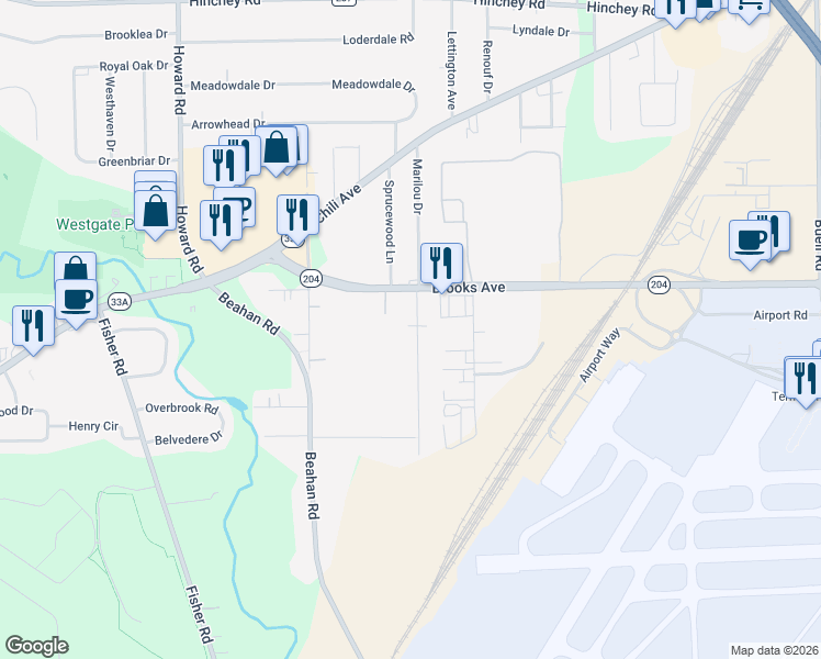 map of restaurants, bars, coffee shops, grocery stores, and more near 53 Burben Way in Rochester