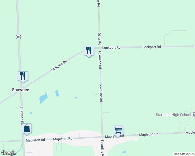 map of restaurants, bars, coffee shops, grocery stores, and more near 6082 Townline Rd in Lockport