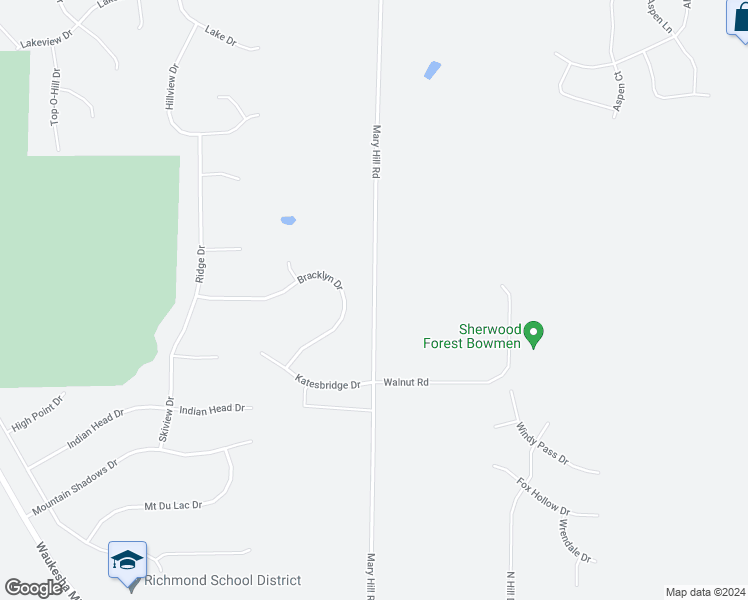 map of restaurants, bars, coffee shops, grocery stores, and more near 6119 Mary Hill Road in Sussex