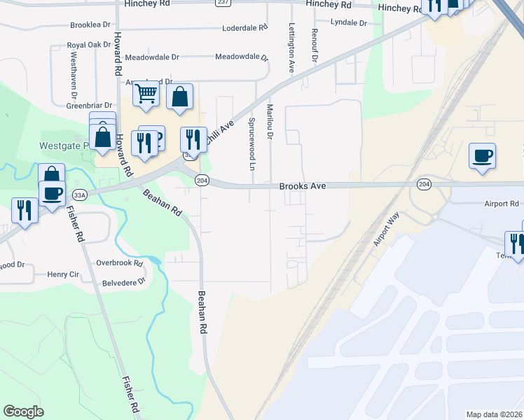 map of restaurants, bars, coffee shops, grocery stores, and more near 53 Burben Way in Rochester