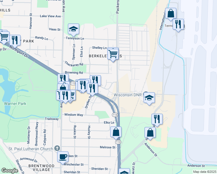 map of restaurants, bars, coffee shops, grocery stores, and more near 2026 Londonderry Drive in Madison