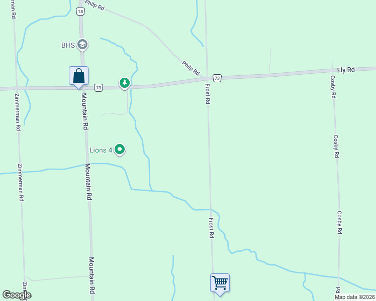 map of restaurants, bars, coffee shops, grocery stores, and more near 3360 Frost Road in Lincoln