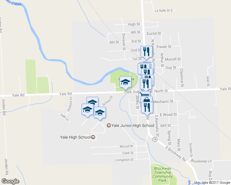 map of restaurants, bars, coffee shops, grocery stores, and more near 215 Park Avenue in Yale