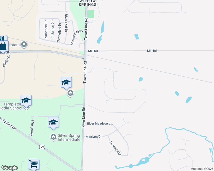 map of restaurants, bars, coffee shops, grocery stores, and more near W220N6034 Town Line Road in Menomonee Falls