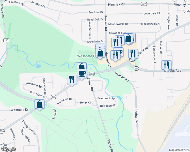 map of restaurants, bars, coffee shops, grocery stores, and more near 139 Mareeta Road in Rochester