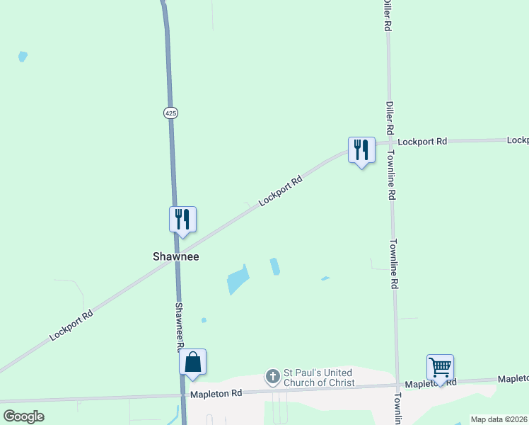 map of restaurants, bars, coffee shops, grocery stores, and more near 3910 Lockport Road in Sanborn