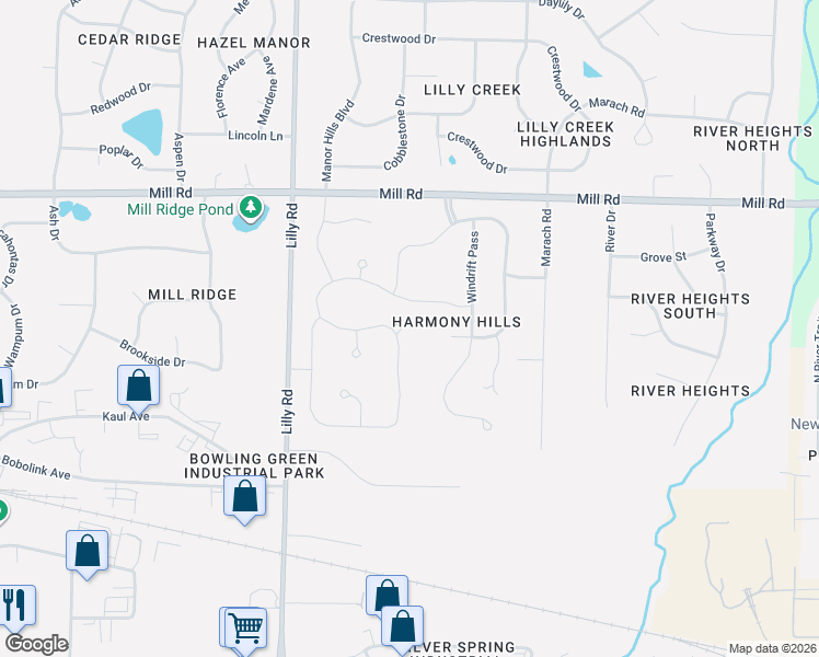 map of restaurants, bars, coffee shops, grocery stores, and more near W136N6164 Weyer Farm Drive in Menomonee Falls