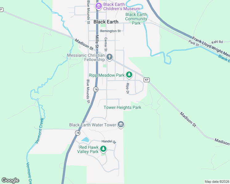 map of restaurants, bars, coffee shops, grocery stores, and more near 1310 Thorson Drive in Black Earth